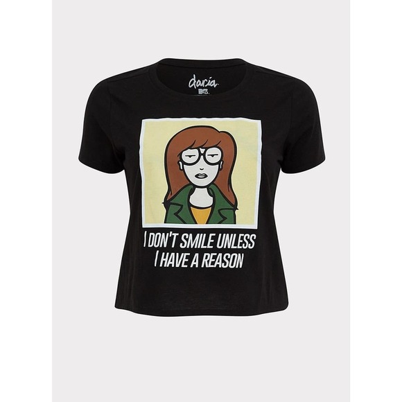 NWT Torrid Daria I Don't Smile Crop Tee Size: 4X - Picture 3 of 3